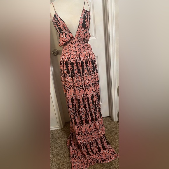 Fashion Nova Black and Pink Maxi Dress - Picture 6 of 8